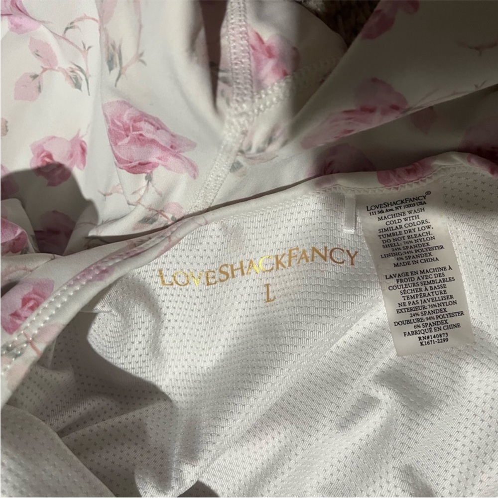LoveShackFancy workout rose Atticus romper size large - Picture 6 of 6
